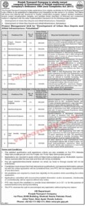 Punjab Transport Company Jobs 2025 for Engineers & DAE Apply Online PTC