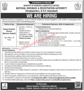 NADRA Islamabad Jobs 2025